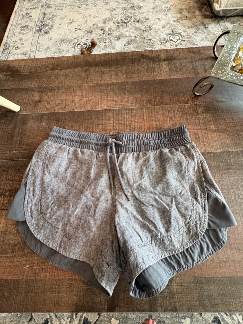 Athleta Women's Gray Layered Active Shorts - Lightweight Comfort